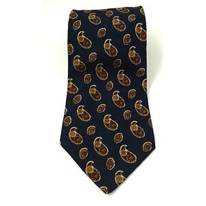 Joseph Assoud neck tie 100% silk blue brown paisley made‎ in Italy